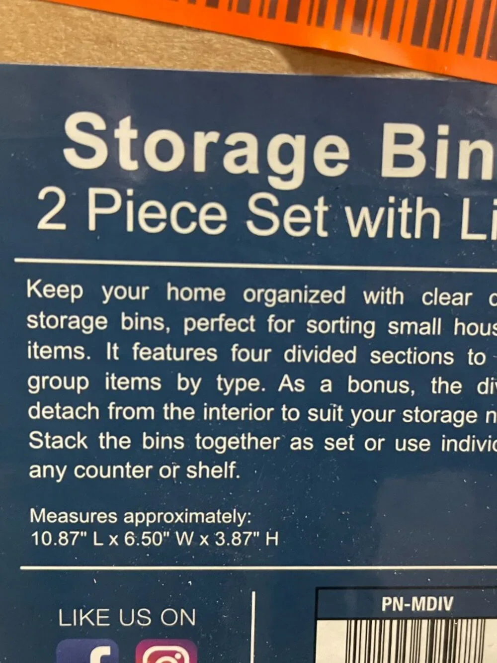 2 Pack Clear Plastic Storage Bins and Lids for Fridge and Pantry Stackable Organ